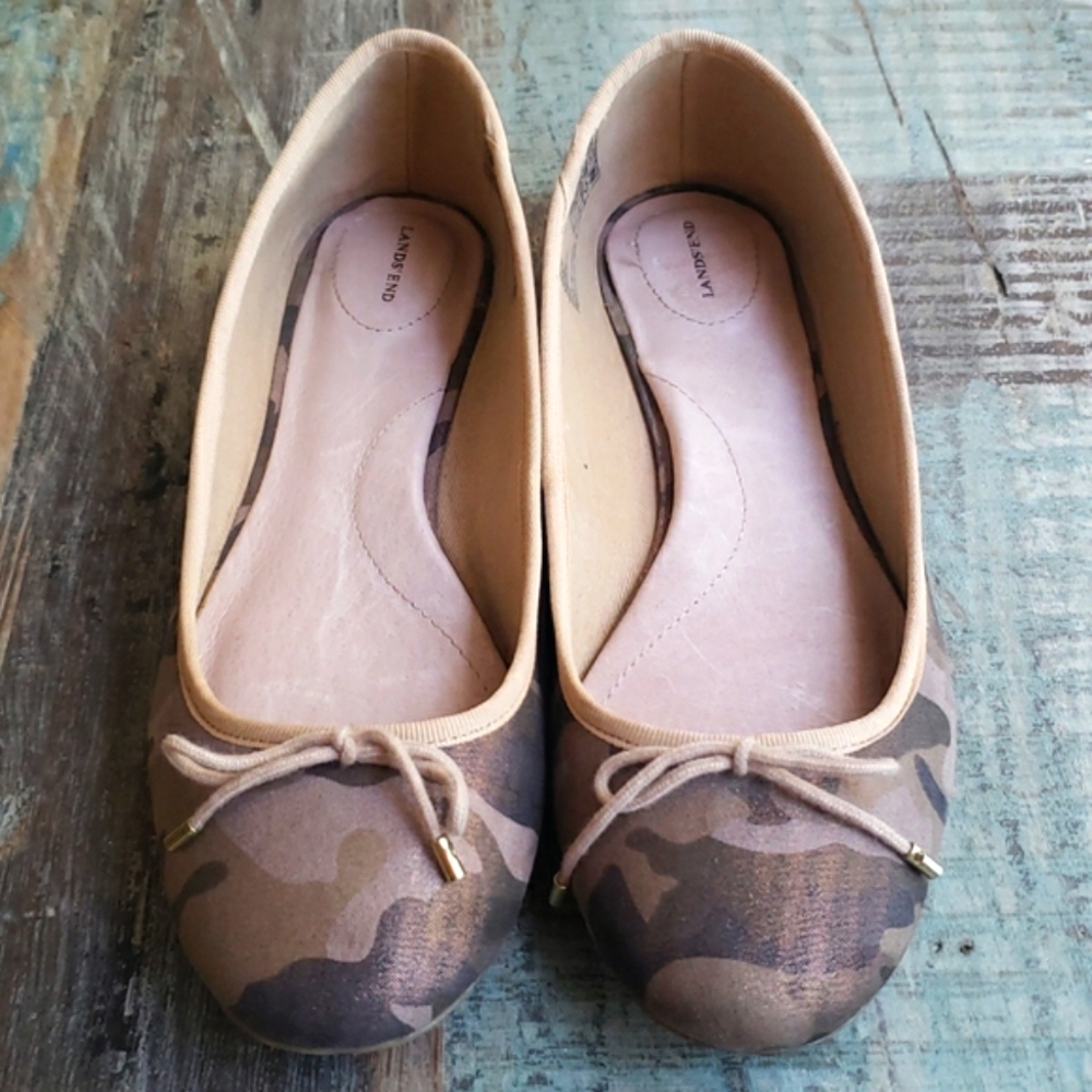 Land's End Leather Flats 8